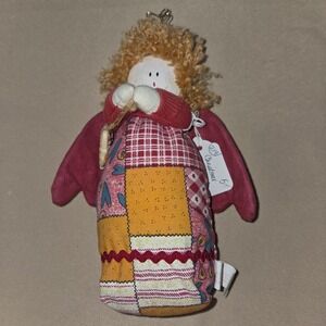 Vintage Russ plus Berrie & Co‎ Christmas Ornament Angel Plush Quilted Patchwork